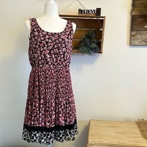 Elle Pink and Black Asymmetrical Dress